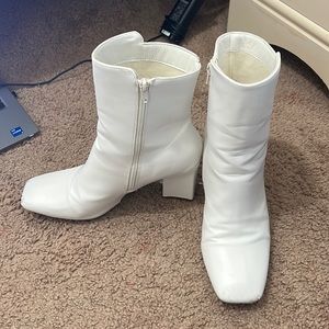 White Square Toe Boots.Size 11. Slightly Scuffed, but very comfortable.